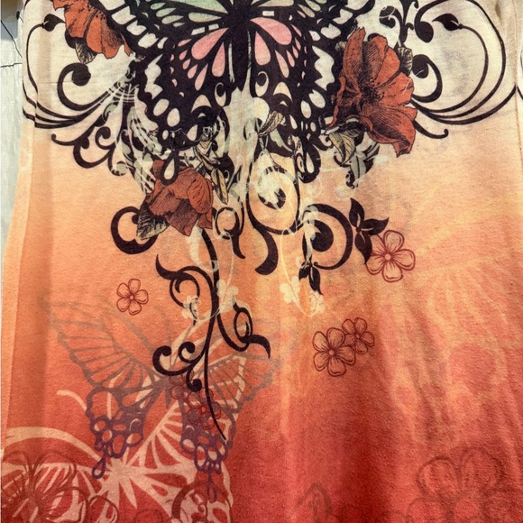 ONE WORLD Multicolor Butterfly Graphic Top - Picture 4 of 6